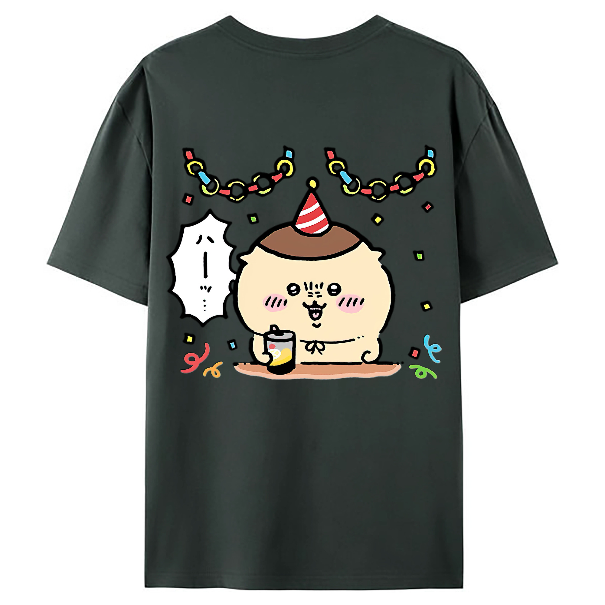 （画像用） ちいかわ くりまんじゅう Chii-kawa kuri manjū 綿100％ メンズ半袖Tシャツ（バックプリント） 通気性